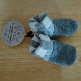 Grey & White Lines Baby Booties