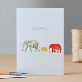 Elephant Family Birthday Card