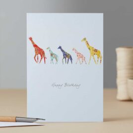 Giraffe Tower Birthday Card