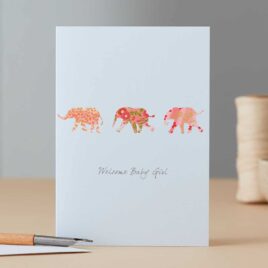 Elephants Baby Girl Card